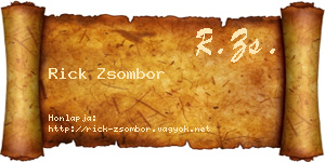 Rick Zsombor névjegykártya